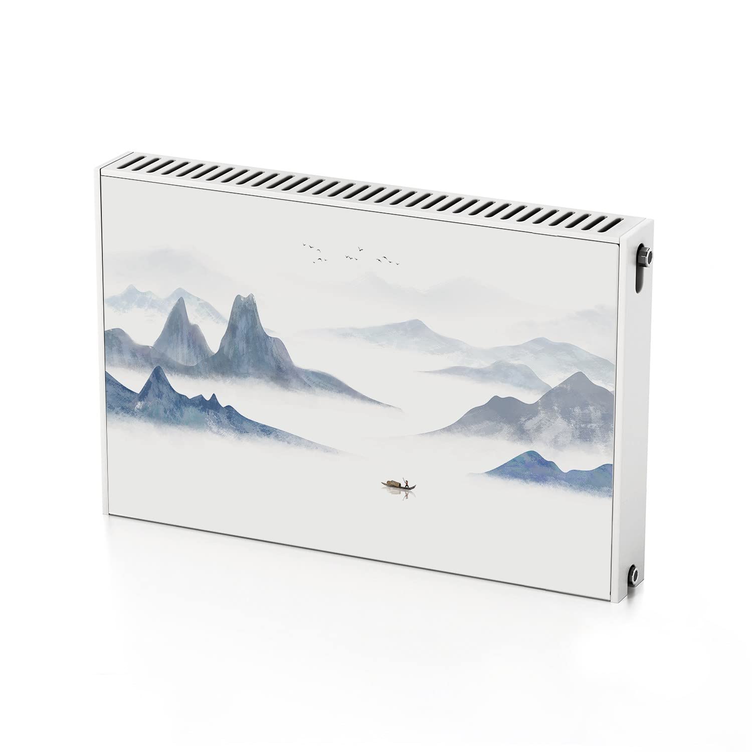 Tapis magnétique de radiateur montagnes oiseaux pour embellir le salon en hiver