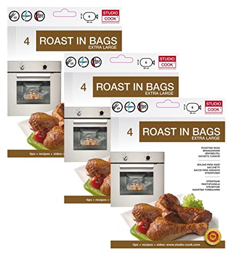 Studio Cook 12 Stück Silikon Bratbeutel Extra Large 45 x 55 cm, Non-stick,...
