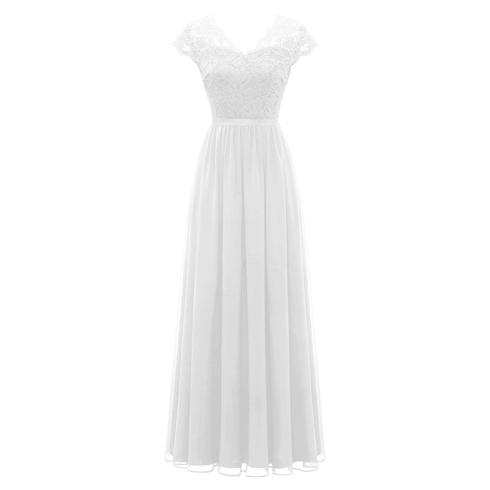 Vestido de noche largo y elegante para boda, vestido de noche, vestido de fiesta, gasa, cuello en V, línea A, vestido de baile, hasta el suelo, sexy, A5
