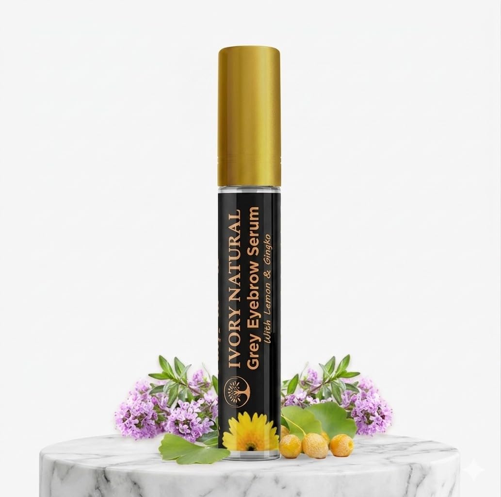 Grey Eyebrow Serum (10 ml) - Helps Reduce Greying, Improves Texture and Restores Natural Black Color | Organic Plant-Based Formula for Men & Women-image-0