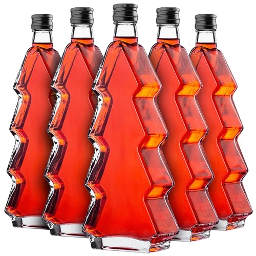 KADAX 5er Set Glasflaschen 500ml mit Schraubverschluss – Leere Flaschen zum Befüllen für Saft, Likör, Öl, Essig & Sirup… – Ansicht 1