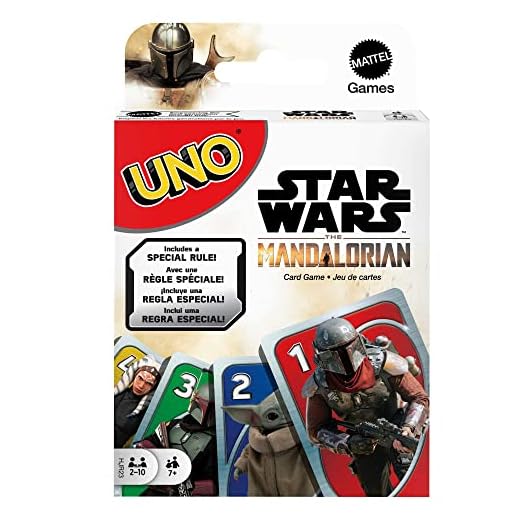 Mattel Games HJR23 - UNO Star Wars the Mandalorian Edition, kortspel, gåva för fans, vuxna eller spelkvällar med familjen, tysk version, från 7 år
