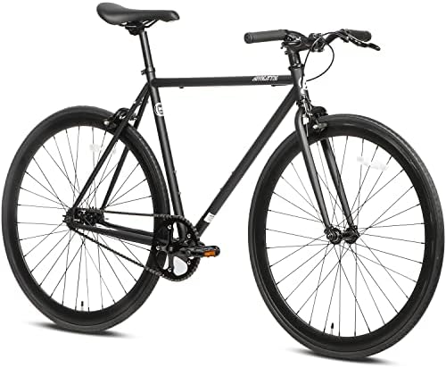 AVASTA Single-Speed Fixed Gear Urban Commuter Bike for Women and Men,Light weihgt Unisex Fixie Bike,Flat Handlebar and Flip Flop Hub City Road Bike,50 Black