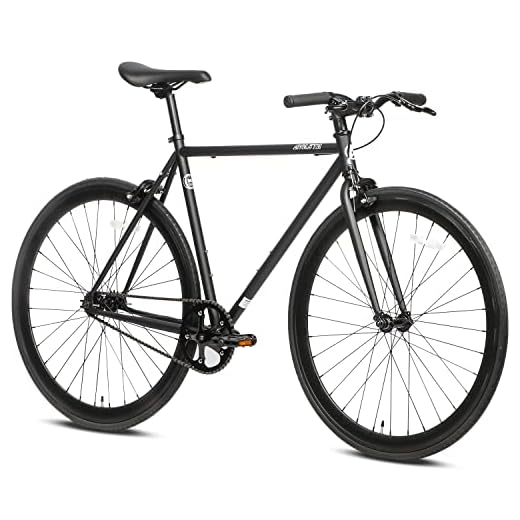 AVASTA Single-Speed Fixed Gear Urban Commuter Bike for Women and Men, Lightweight Unisex Fixie Bike, Flat Handlebar Flip Flop Hub City Road Bicycle, 54cm Color Black
