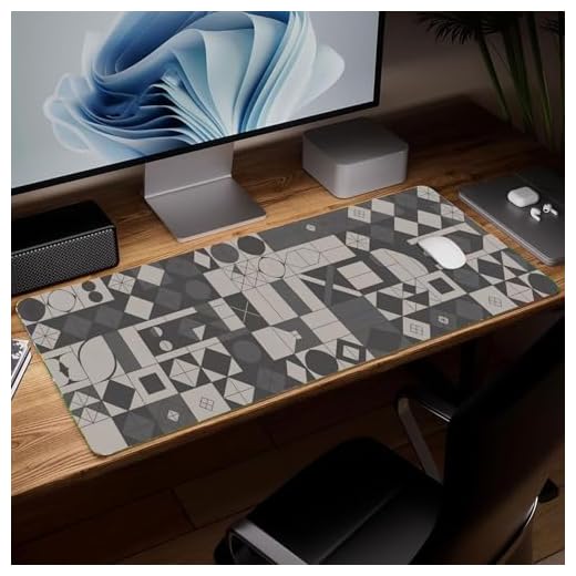 Leather Minimalist Desk Pad, Colorful Art Mouse Pad Large Computer Keyboard Gaming Mousepad Waterproof Desktop Protector & Cover, Decorative PU Leather Laptop Mouse Mat Decor 10 x 25.6 inch C102