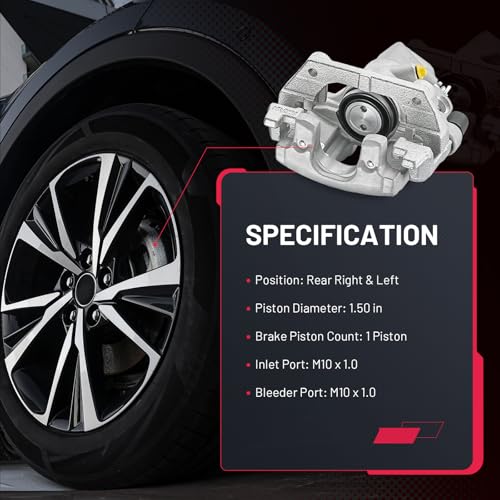 Image of BDFHYK 19-B6284A 19-B6285A Rear Disc Brake Caliper Assembly for Ford C-Max 2013-2018, Escape 2013-2016, Transit Connect 2014-2018, for Mazda 3 2009-2013 /3 Sport 2010-2013, 1.6L 2.0L 2.3L 2.5L L4 2pcs