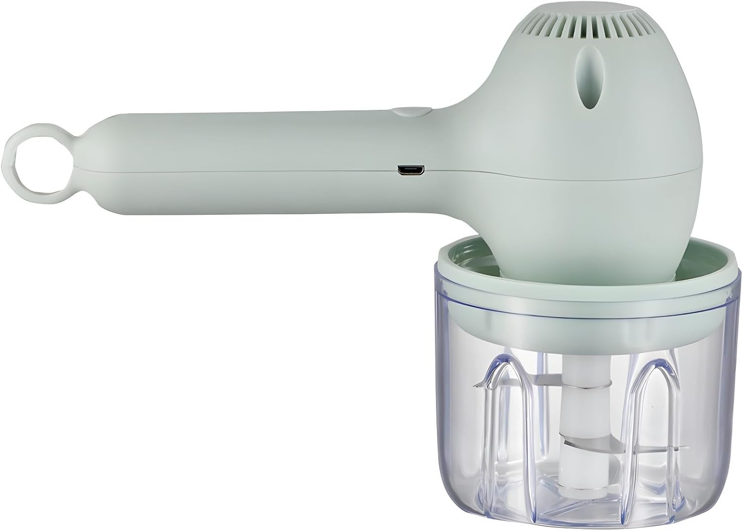 Electric Hand Mixer and Food Processor, Rechargeable Whisk with 2 Heads for Baking, Ideal for Cakes, Beating Eggs, Portable and Easy to Store