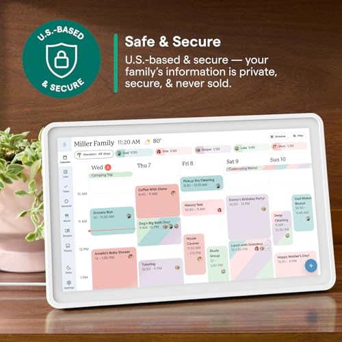 Skylight Calendar 2 - 15-inch Full HD Touchscreen Digital Calendar, Featured on Wirecutter - Wall Planner & Interactive Chore Chart, Smart Family Organizer, 16GB Storage, Wi-Fi, Wall Mount Included - Classic, White