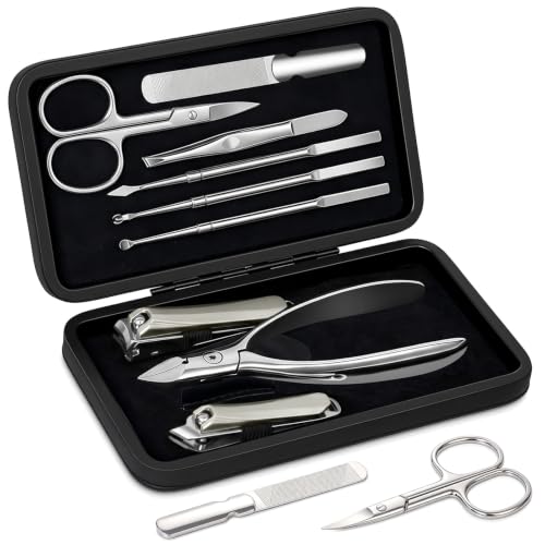 Image of Leipple 9 in 1 Professional Manicure Kit with Magnetic Leather Case,Black