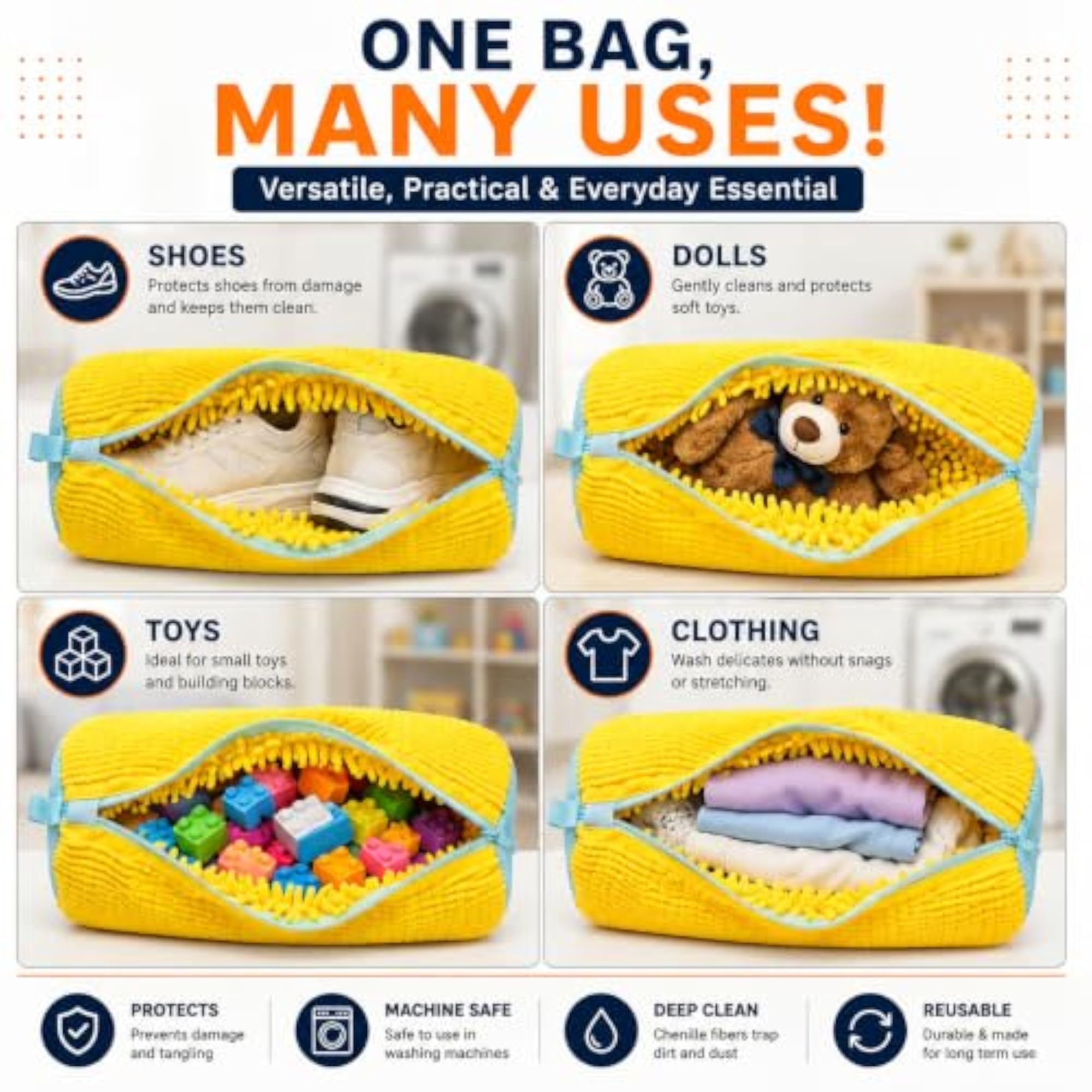 Kavis Shoe Washing Bag for Washing Machine, Reusable Mesh Bag