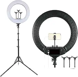 Iluminador LED 18 Polegadas 46CM Ring Light 45W C/Tripe 1,80m + 3 Suporte