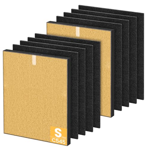 2 Pack C545 HEPA Pet Replacement Filter S Compatible with Winix C545 Air Purifier, Replaces Part 1712-0096-00 and 2522-0058-00, 2 HEPA Filter + 8 Activated Carbon Filters, Yellow