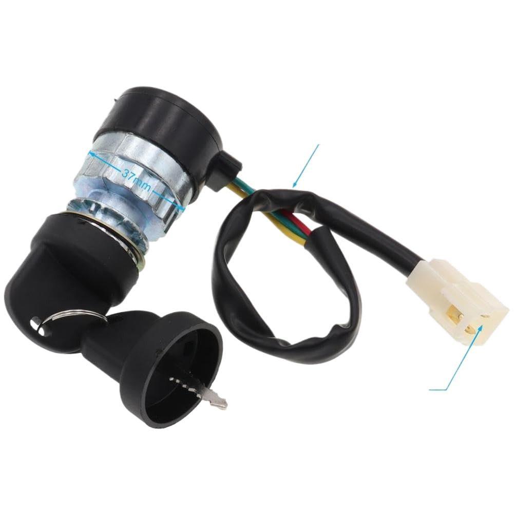 3-Wire 3-Pin Ignition Lock Switch with Key for Small Engine Applications