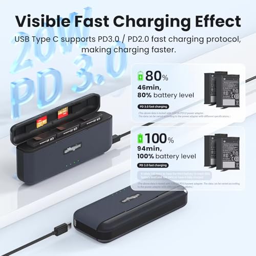 Image of Fast Battery Charger for DJI Osmo Action 5 Pro Camera Storage Carry Box Accessories (No Battery and Sim Included)