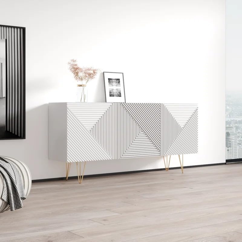 Heera Moti Scand Sideboard & Cabinet (White)-picture-13