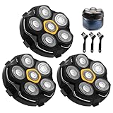 3 Stück Ersatzrasierkopf für DOAO Kensen JoyKoi Kibiy AEXIRI Shaver, Magnetische 6D Kopfrasierer für Glatzen Rasierer Herren, Wasserdicht Flexibler Kopf Abnehmbarer Ersatz-Scherkopf Nass und Trocken