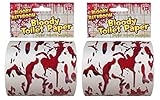 Forum Novelties Bloody Bathroom Toilet Paper, Red/White - Pack of 2