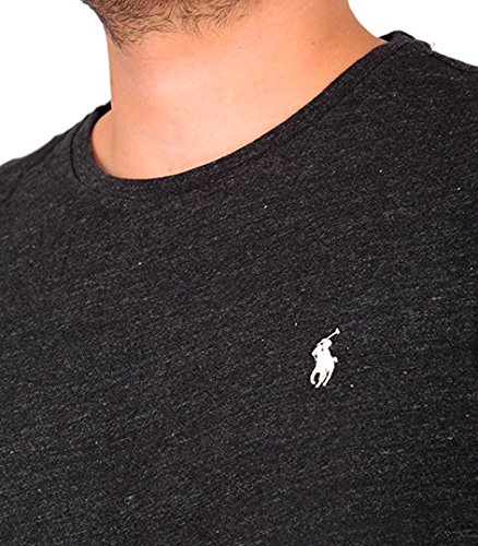Image of Polo Ralph Lauren Men's Classic Fit Crew-Neck T-Shirt Cotton (XX-Large, Black Heather (White Pony))