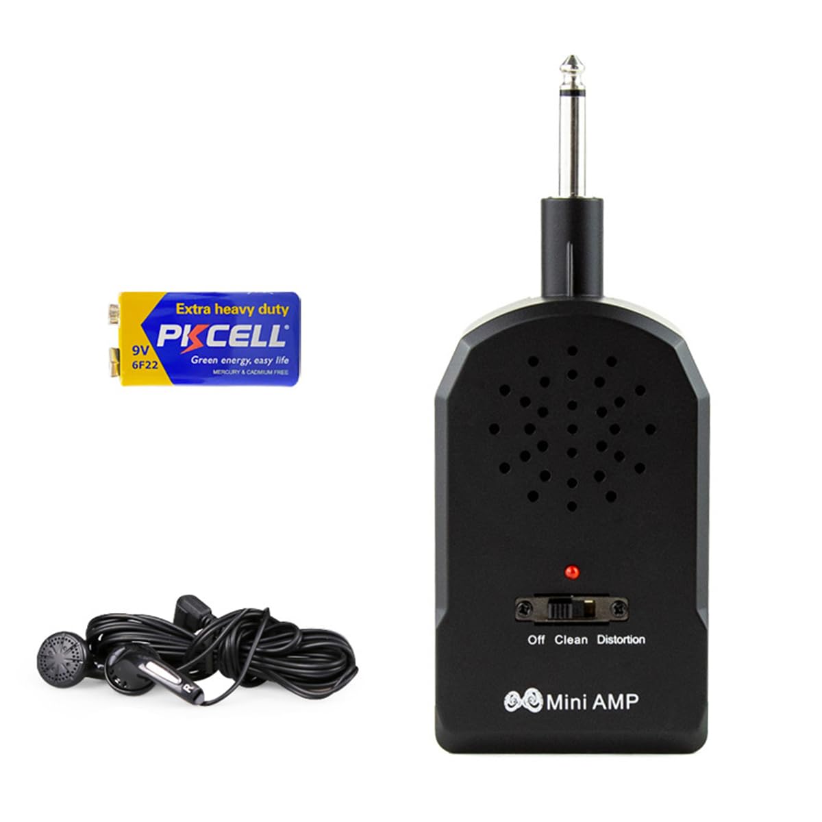 Rechargeable Guitar Headphone Amp with Big Speaker - Mini Guitar Amplifier with Clean, Chorus, Overdrive, Distortion, and Wah Effects for Portable Play