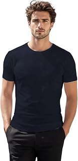 Mens Casual Slim Fit Short Sleeve T-Shirts Soft Lightweight V-Neck/Crew-Neck Size XS to 3XL