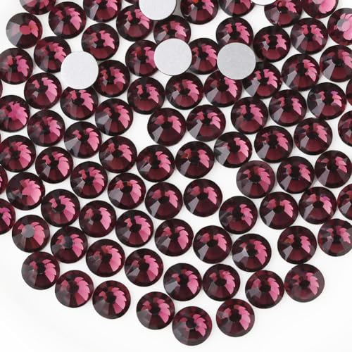 Image of Beadsland Flat Back Crystal Rhinestones,Amethyst, SS20, 1440pcs | Round Glass Gems, 4.6-4.8mm, for Nail Art Craft, Glue Fix