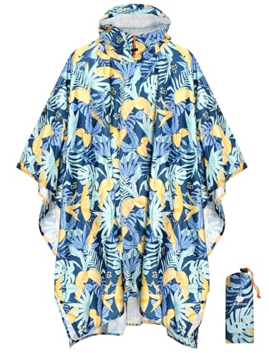 Anyoo Chubasquero ligero e impermeable, reutilizable, antidesgarros, transpirable, multiusos, con capucha, manta de protección plegable, lona de refugio, ideal para acampar al aire libre, senderismo,