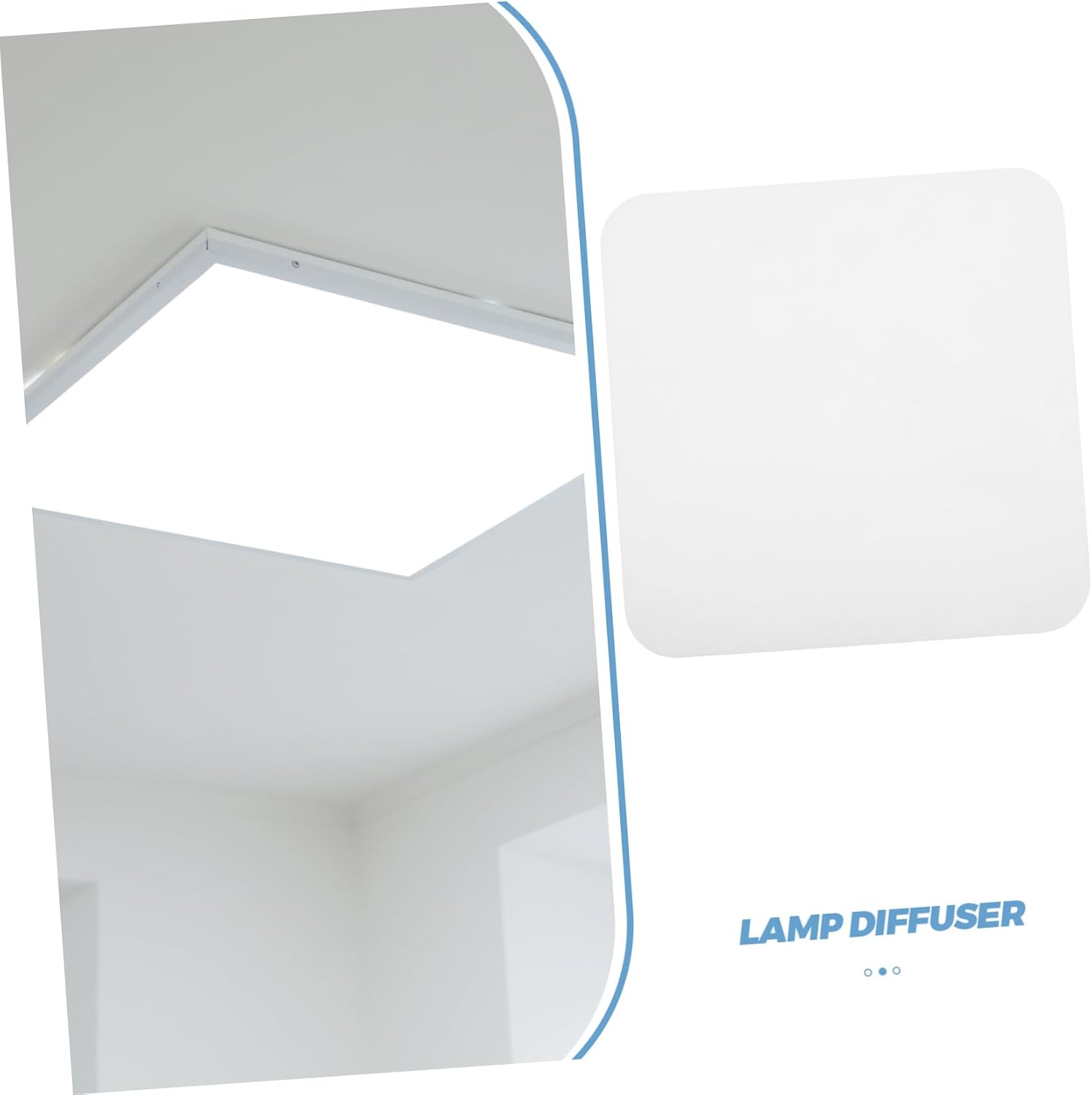 Unomor Ceiling Light Diffuser Cover Square Lampshade Acrylic Sheet Enhance Lighting Ambiance for Bedroom Living Room