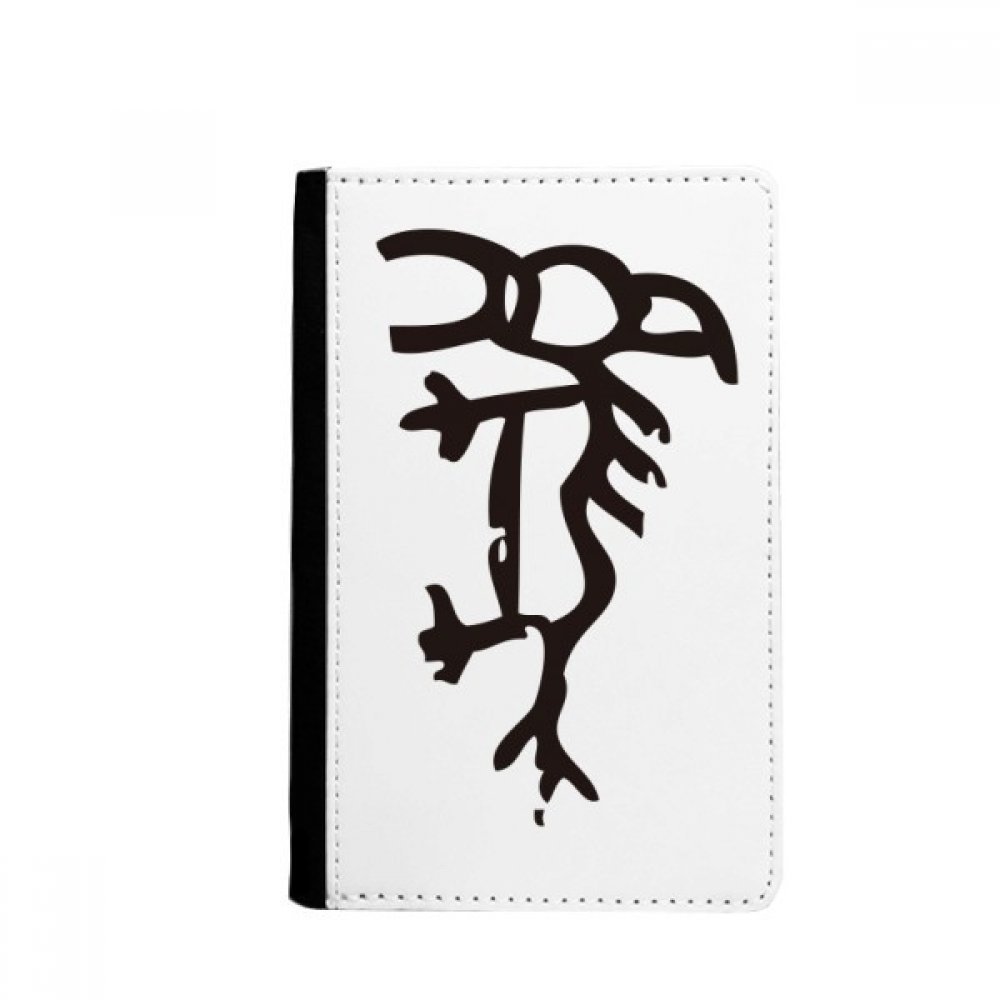 Bones Inscriptions Chinese Zodiac Horse Passport Holder Notecase Burse Wallet Cover Card Purse