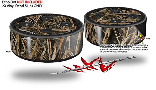Skin Wrap Decal Set 2 Pack for Amazon Echo Dot 2 - WraptorCamo Grassy Marsh Camo (2nd Generation ONLY - Echo NOT Included)