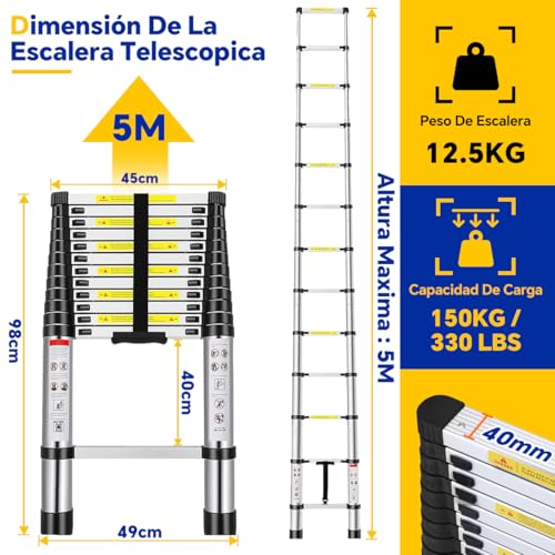 La Mejor review de Escalera telescopica de aluminio los diez mejores. 5 Imagen adicional