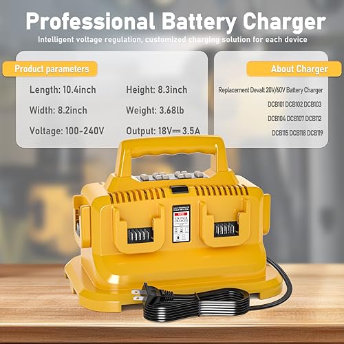 Image of 6-Ports Rapid Battery Charger Station for Dewalt 20V /60V