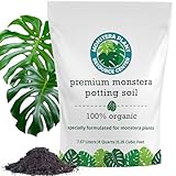 Premium Monstera Potting Soil | Quick Draining, Nutrient Rich Living Aroid Soil for Fast Growth & Healthy Root Aeration | Organic Aged Bark, Coco Coir, Perlite, Worm Castings (Large Bag)