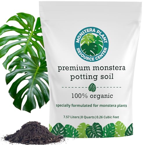 Premium Monstera Potting Soil | Quick Draining, Nutrient Rich Living Aroid Soil for Fast Growth & Healthy Root Aeration | Organic Aged Bark, Coco Coir, Perlite, Worm Castings (Large Bag)
