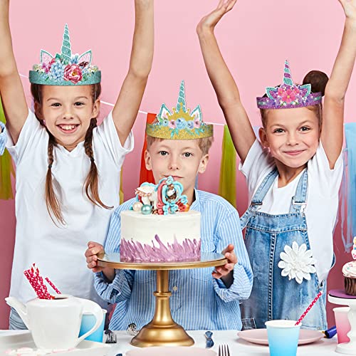 Chiazllta JM0243 12 Pieces Unicorn Birthday Party Hats Unicorn Paper Party Crown Headbands thumb #5