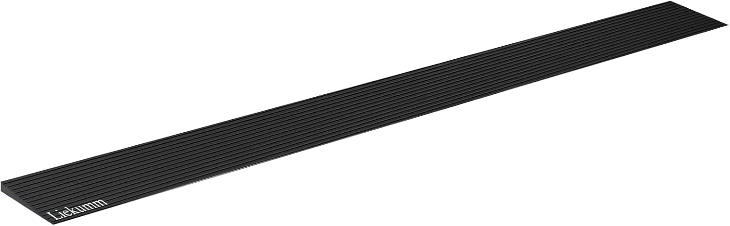 LIEKUMM 0.3" Rise Solid Threshold Ramp, 1500 LBS Capacity Recycled Rubber Power Threshold Ramp, 35.4" Wide Non-Slip Wheelchair Ramp for Doorway, Bathroom, Supermarket Entrance and Garage