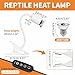 GOZILLA Reptile Heat Lamp, Turtle Lamp with 360° Goose Neck Rotatable Timing & Dimming Cycle Timer, 25W+50W UVA/UVB Reptile Light Bulbs for Reptiles and Amphibian Tanks, Terrariums and Cages.(White)