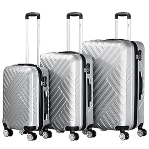 Zelsius Koffer set 3 stuks | ABS hardshell koffer met cijferslot, dubbele wielen en binnenscheidingswand | handbagagekoffer, 3-delig, trolley, koffer groot, bagageset