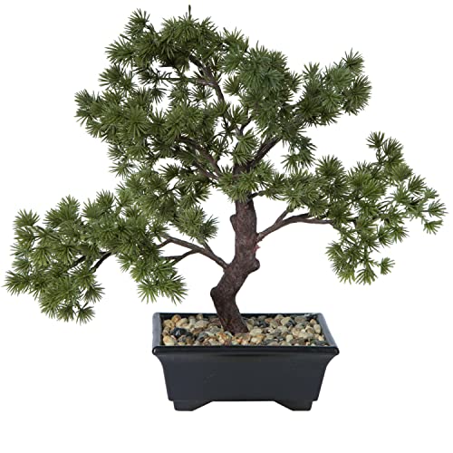 Vickerman Everyday Artificial Potted Pine Bonsai Tree 12' - Lifelike Home Or Office Decor - Premium Faux Potted Bonsai Tree - Maintenance Free Bonsai Plant