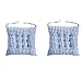 DADA Lot de 2 coussins de chaise doux pour jardin, cuisine, bureau, salle à manger, avec nœud - Bleu