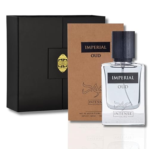 INTENSE ELITE Imperial Oud EDP 1.7 fl oz (1.67oz) - Fragancia de lujo con caja magnética - Aroma Oud de larga duración para hombres - Juego de
