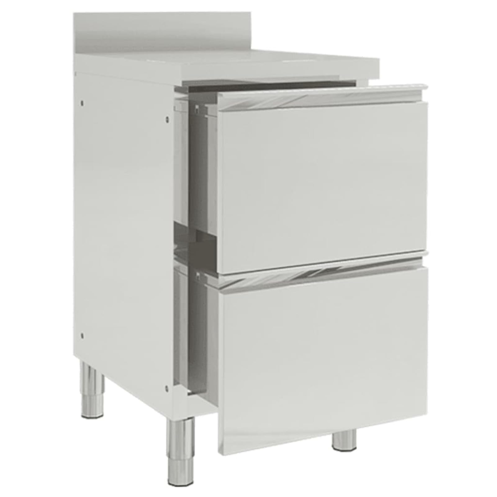 Gecheer Armadio da a 2 cassetti, in acciaio inox, 50 x 60 x (95-96) cm, piedini regolabili in altezza, per ristoranti, alberghi, produzione alimentare