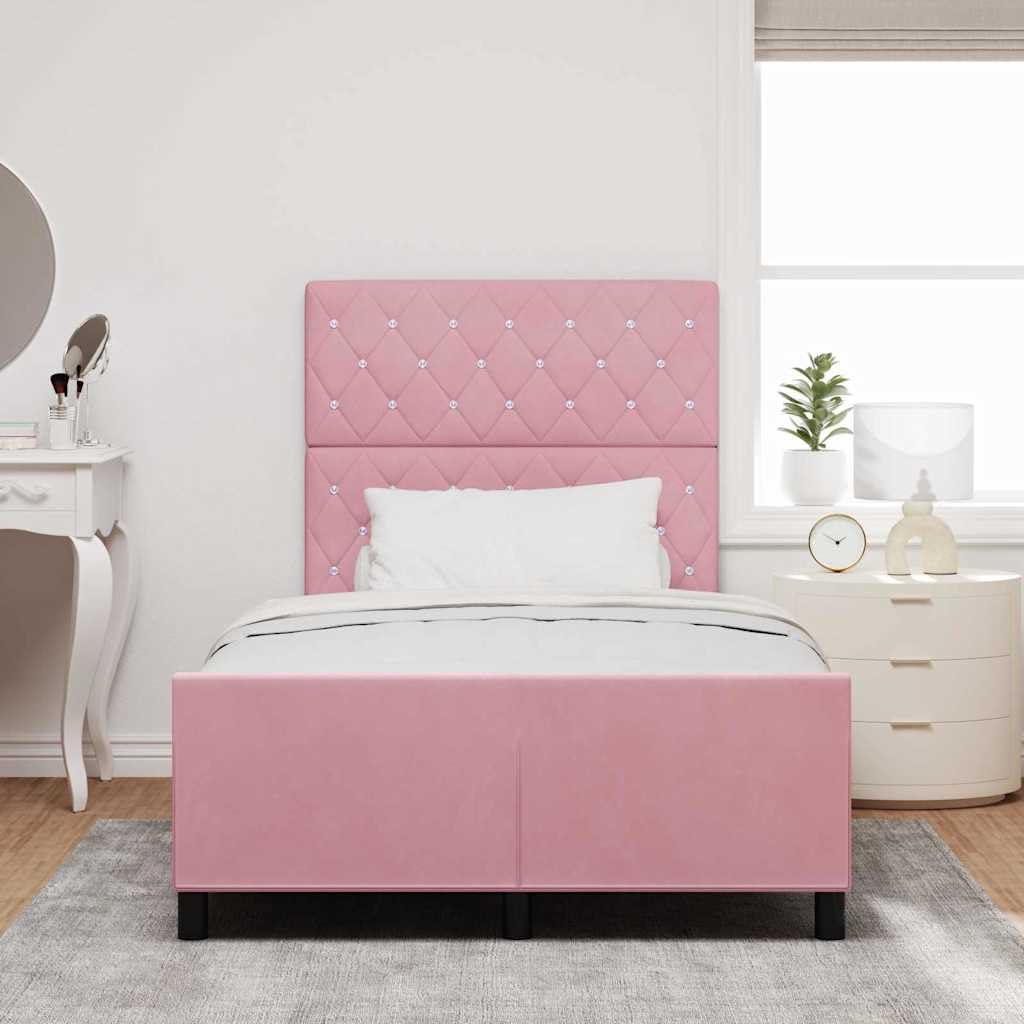 Velluto premium legno massello Modern Box rettangolare Rosa 120x200 cm