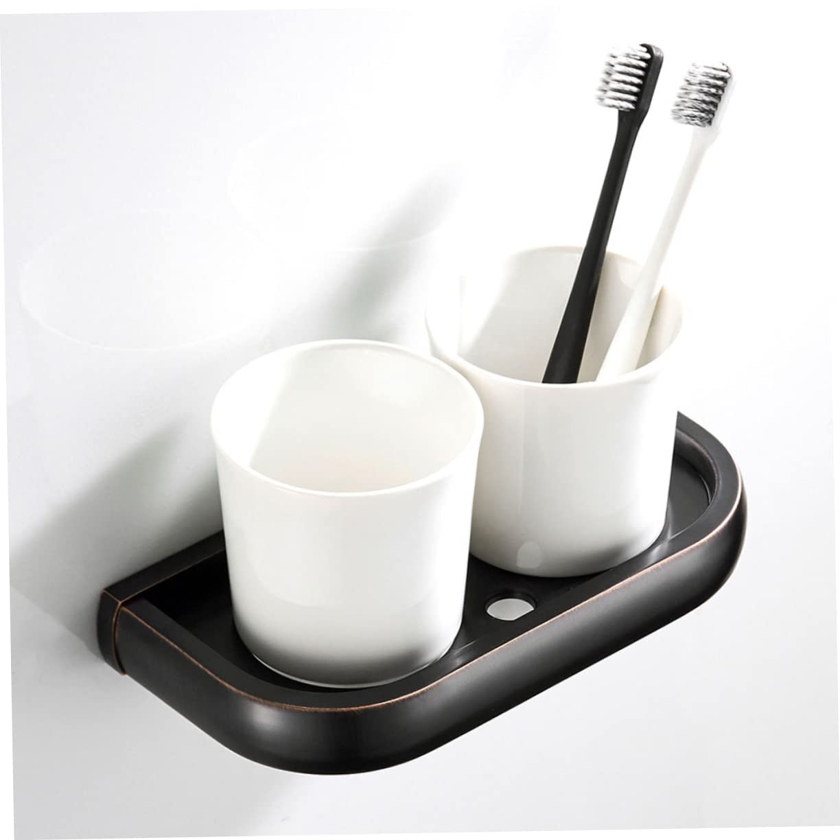 Cabilock portacepillos de portacepillos de cerámica Organizador de Vasos para cepillos de Estilo Europeo Taza de Cepillo de portavasos para Enjuague bucal