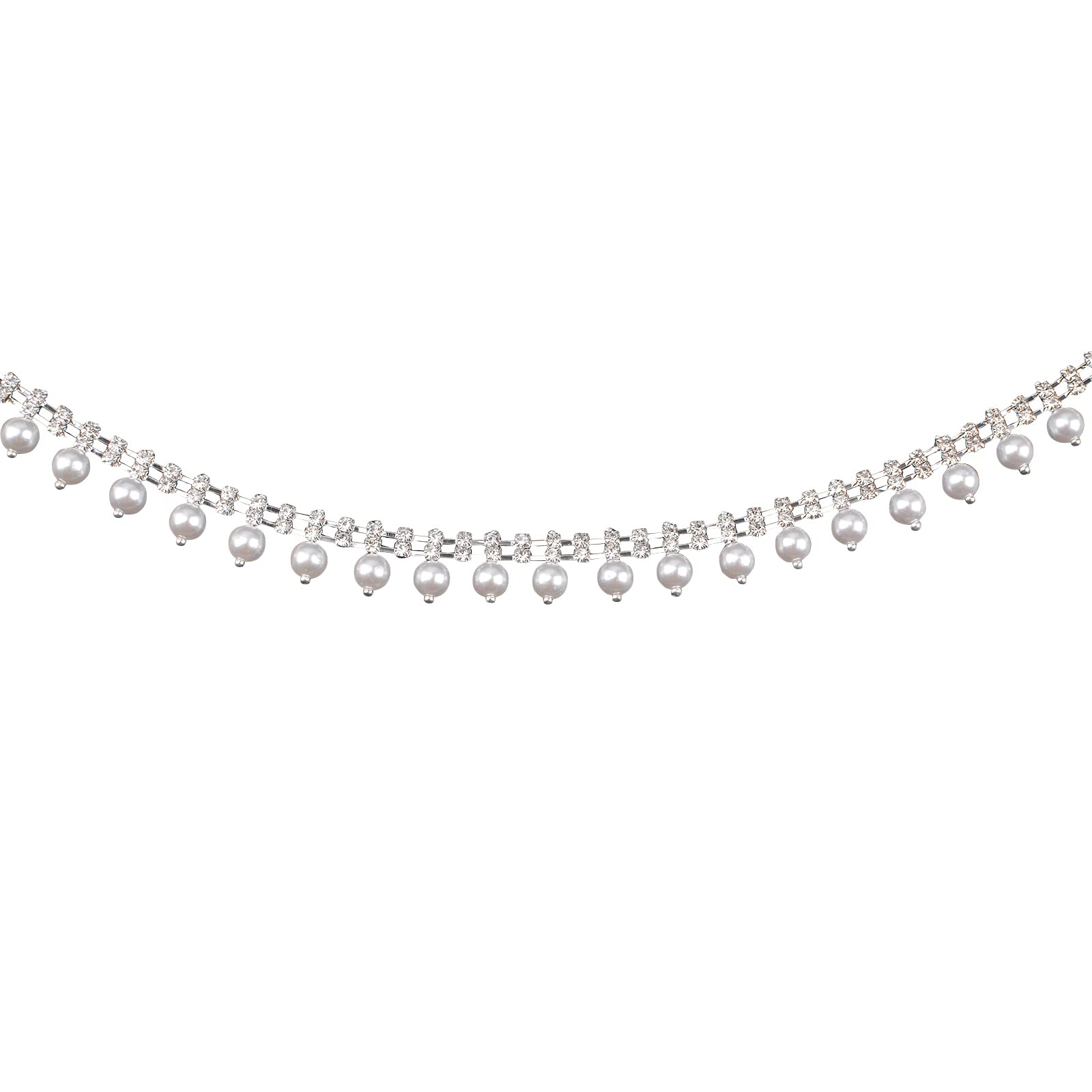 PEARLY JUN 1 Yard Rhinestone Trim Chain Silver AB...