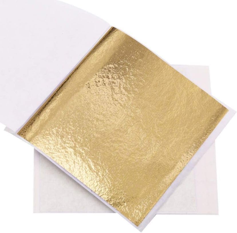 Gold Leaf (Imitation Gold Foil) for Art Crafts Decoration Gilding Crafting Frames 100 Sheets Size 3 inches by 3 inches