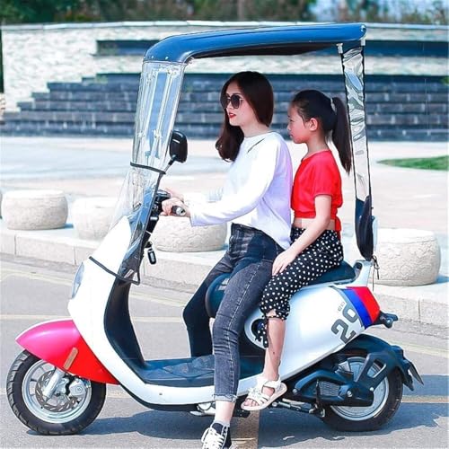 Cubierta parasol para motocicleta eléctrica impermeable y visera solar exterior color rojo