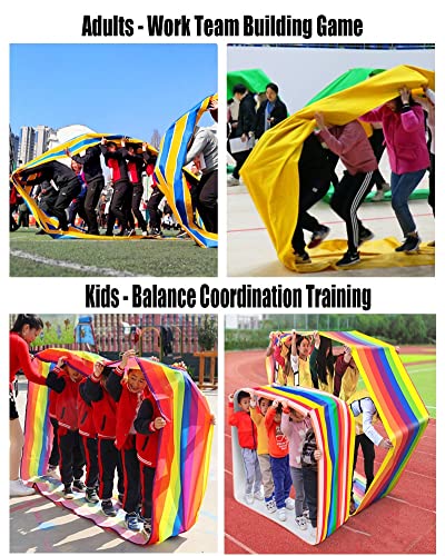 Image of 3PCS Kids Teamwork Game Running Mat, Outdoor Activity Physical Training Colored Oxford Cloth Track, with Storage Bag, 4-20M (Size : Kids-6M /20FT)