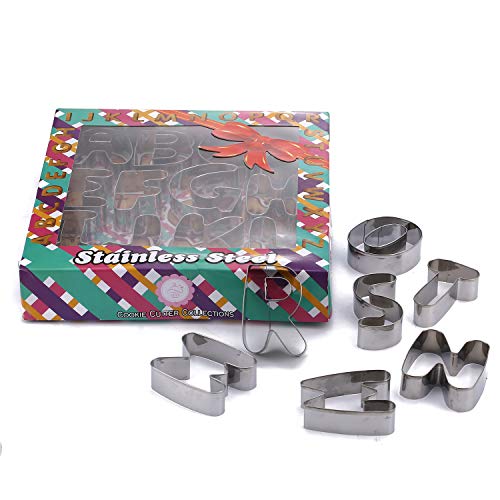 Alphabet Cookie Cutters - Large 26 Pcs 3 Inch Alphabet Letter Cookie Cutters Set Durable Stainless Steel For Baking And Decorating, Perfect For Birthday, Christmas, New Year And Holiday Party #TOP1