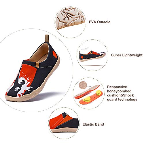 UIN Men's Lightweight Slip Ons Sneakers Walking Flats Casual Art Painted Travel Shoes Rust in Peace3