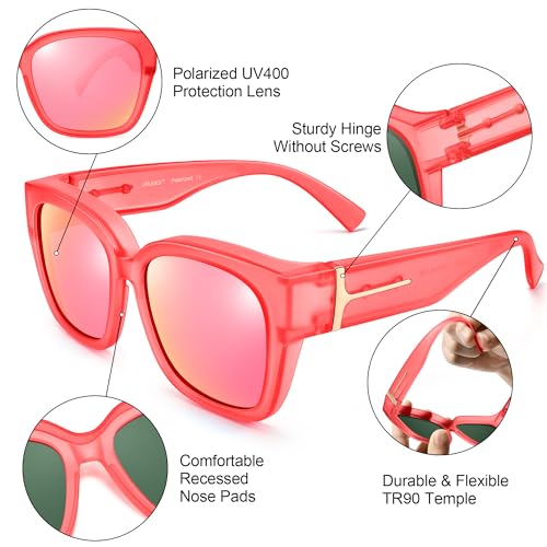 Image of URUMQI Polarized Sunglasses Fit Over Glasses Women Men UV400 Trendy Shades
